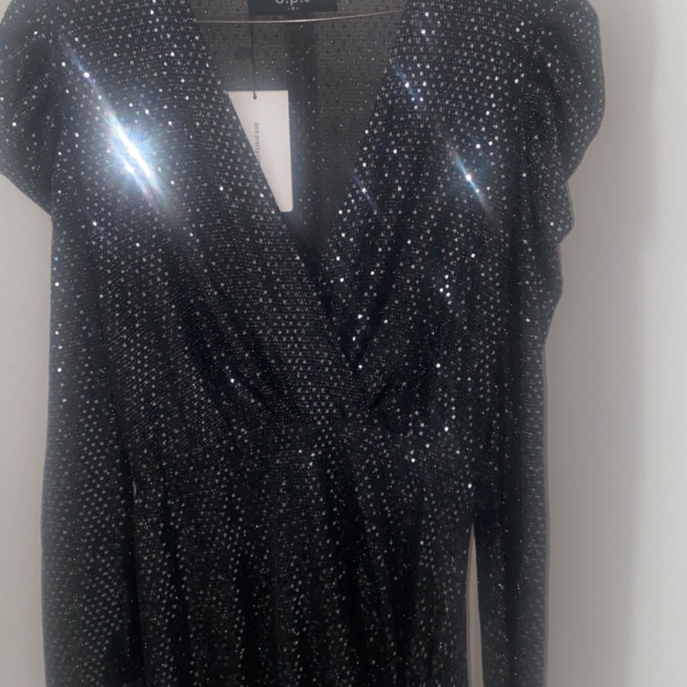 Sequined Black Dress Small - Picture 3 of 3